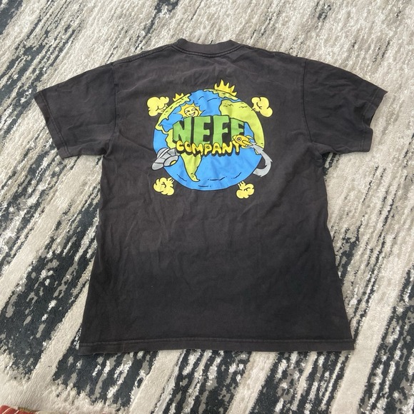 Neff Company Men's Black Earth UFO Graphic Skateboarding Indie Black T-shirt L - Picture 1 of 6